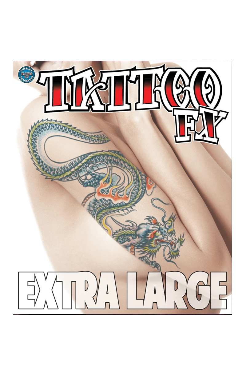 XL Dragon Temporary Tattoo 3 XL Dragon Temporary Tattoo
