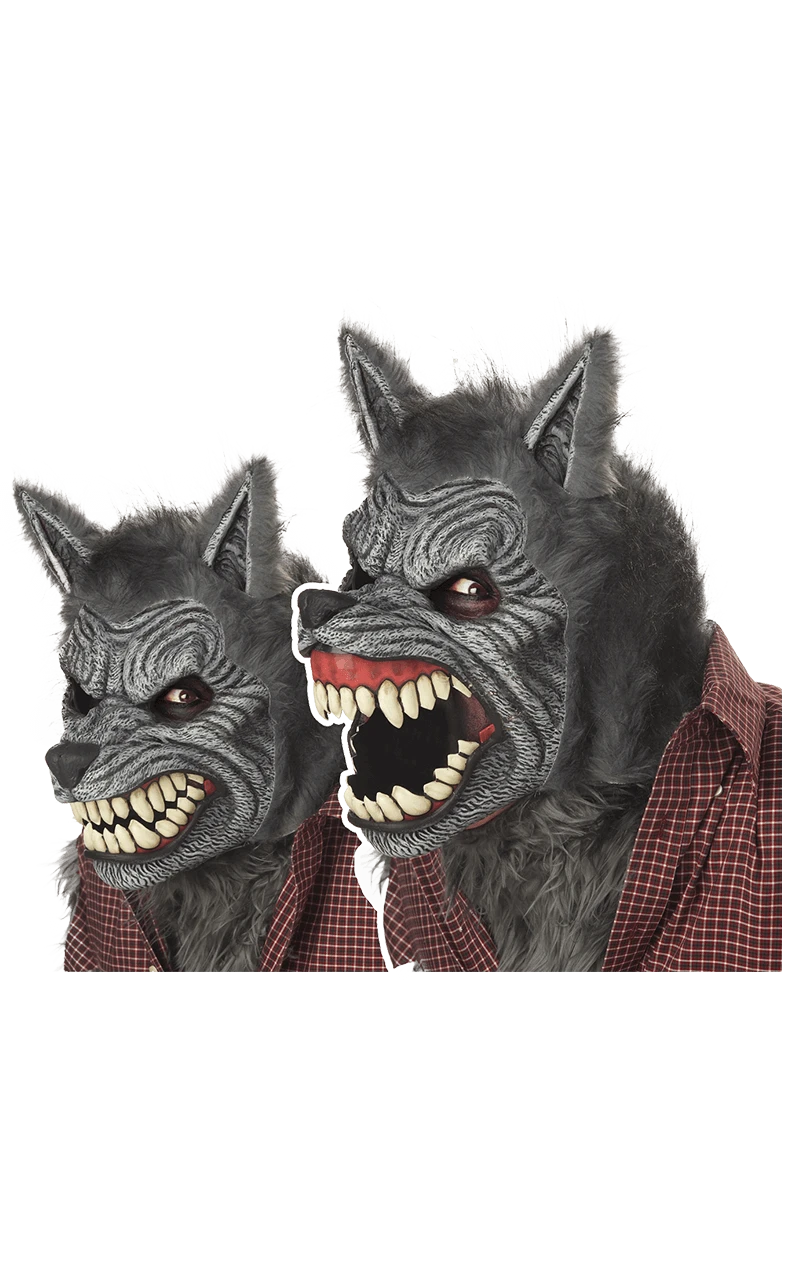 Grey Werewolf Ani-Motion Facepiece 3 Grey Werewolf Ani-Motion Facepiece