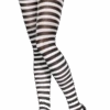 Smiffys Womens Black And White Striped Tights