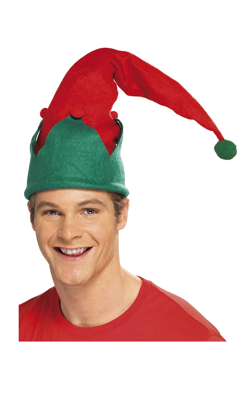 Smiffys Adult Red Christmas Elf Hat 3 Smiffys Adult Red Christmas Elf Hat