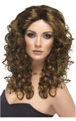 Smiffys Long Curly Brown Glamour Wig