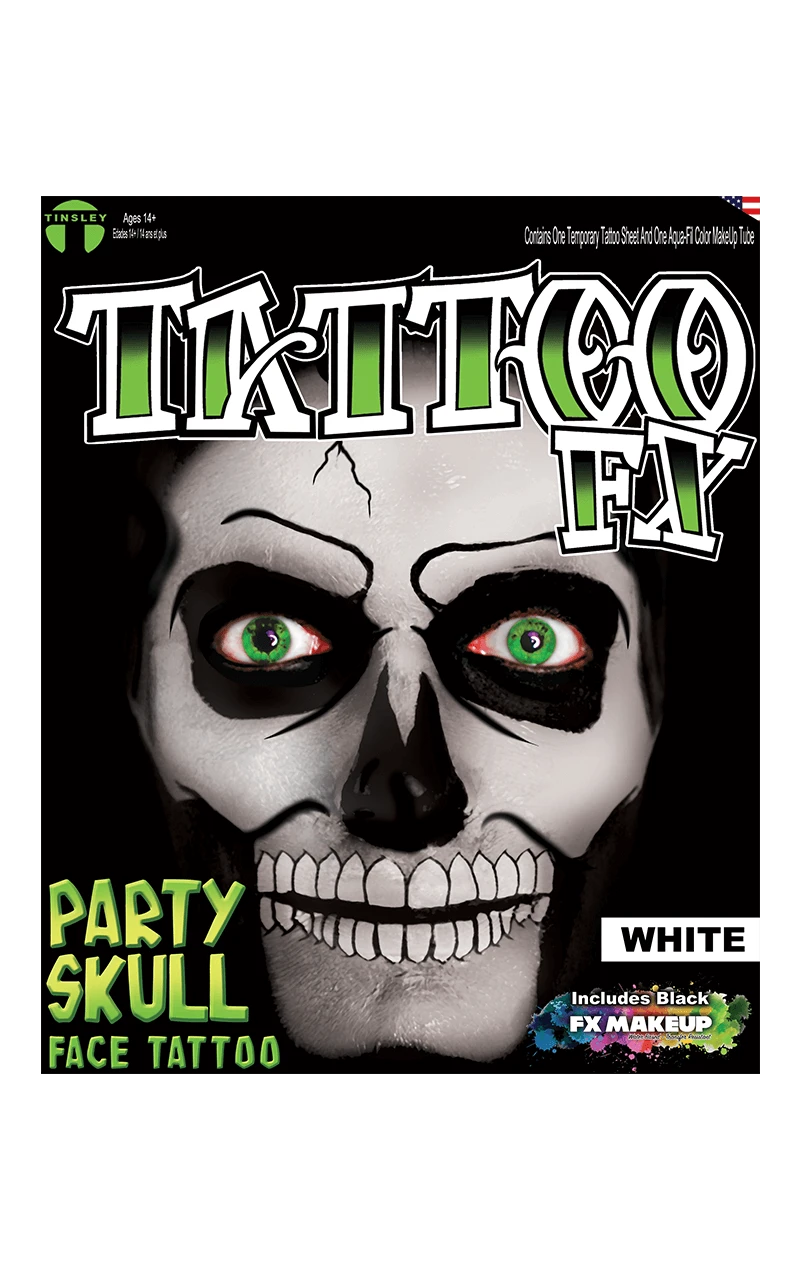 White Party Skull Tattoo FX 3 White Party Skull Tattoo FX
