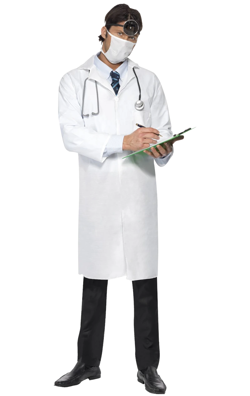 Smiffys Budget Doctor Lab Coat And Facepiece 3 Smiffys Budget Doctor Lab Coat And Facepiece
