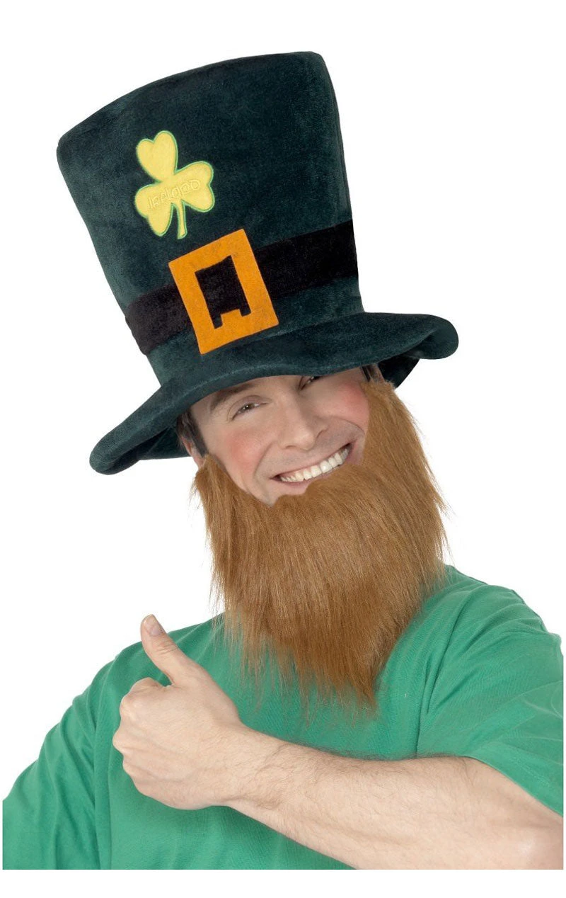 Smiffys Adult Leprechaun Hat And Beard 4 Smiffys Adult Leprechaun Hat And Beard - Image 2