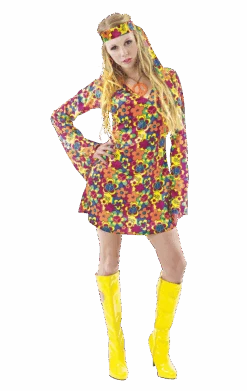 Adult 1960s Flower Power Hippy Costume