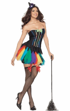 Womens Rainbow Witch Costume