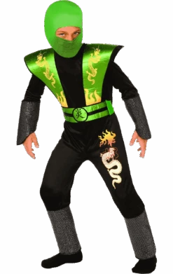Kids Green Ninja Warrior Costume