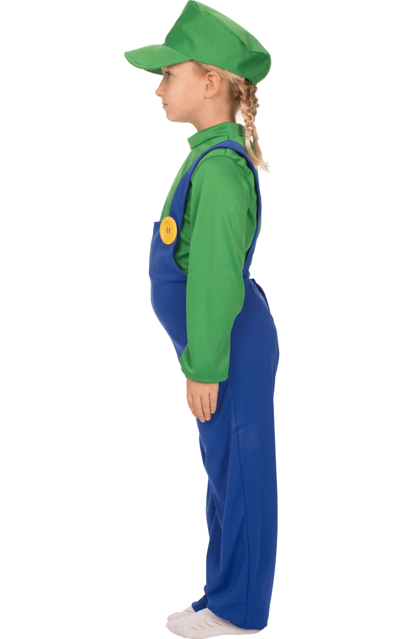 Kids Luigi Super Mario Costume 4 Kids Luigi Super Mario Costume - Image 2