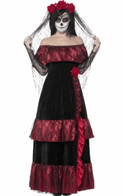 Smiffys Womens Day Of The Dead Bride Costume