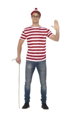 Smiffys Adult Wheres Wally Costume Accessory Kit