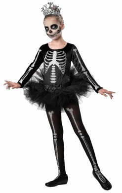 Girls Skeleton Ballerina Halloween Costume
