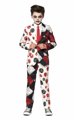 Boys Vintage Halloween Clown Suit