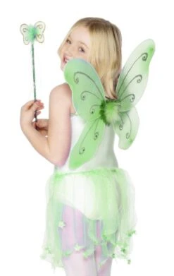Smiffys Kids Green Butterfly Wings And Wand