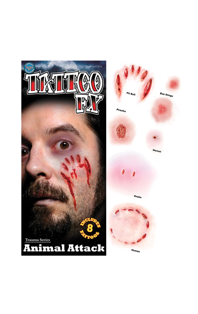 Animal Attack Gorywood Temporary Tattoos 3 Animal Attack Gorywood Temporary Tattoos