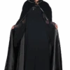 Adult Black Velvet Satin Cape 1 Adult Black Velvet Satin Cape -Masquerade Costumes 00040242p