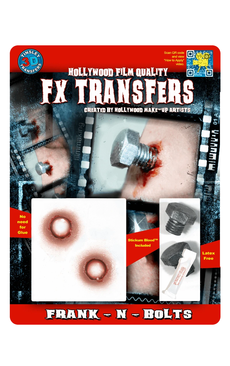 Frank-N-Bolts 3D FX Temporary Transfers 3 Frank-N-Bolts 3D FX Temporary Transfers