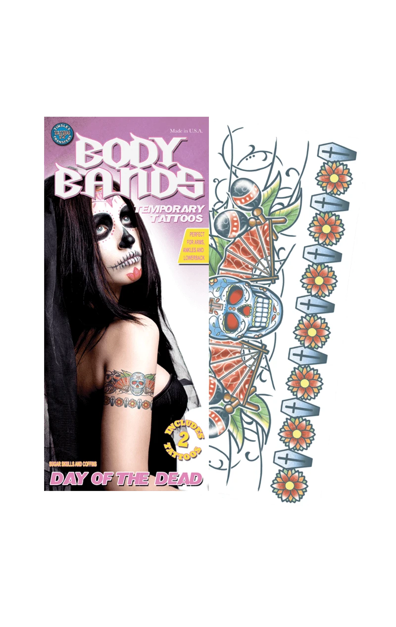 Skull Body Band Temporary Tattoo 3 Skull Body Band Temporary Tattoo