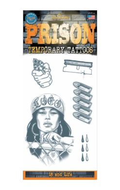 Prison Temporary Tattoo Set