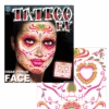 Floral Sugar Skull Tattoo Transfer -Masquerade Costumes 00040686p