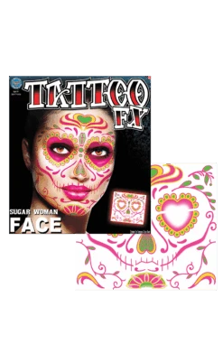 Floral Sugar Skull Tattoo Transfer