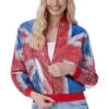 GENERIC Womens Union Jack Sequin Bomber Jacket -Masquerade Costumes 00095429p