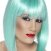 Smiffys Neon Aqua Glam Bob Wig -Masquerade Costumes adult glam wig neon aqua 763831