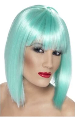 Smiffys Neon Aqua Glam Bob Wig