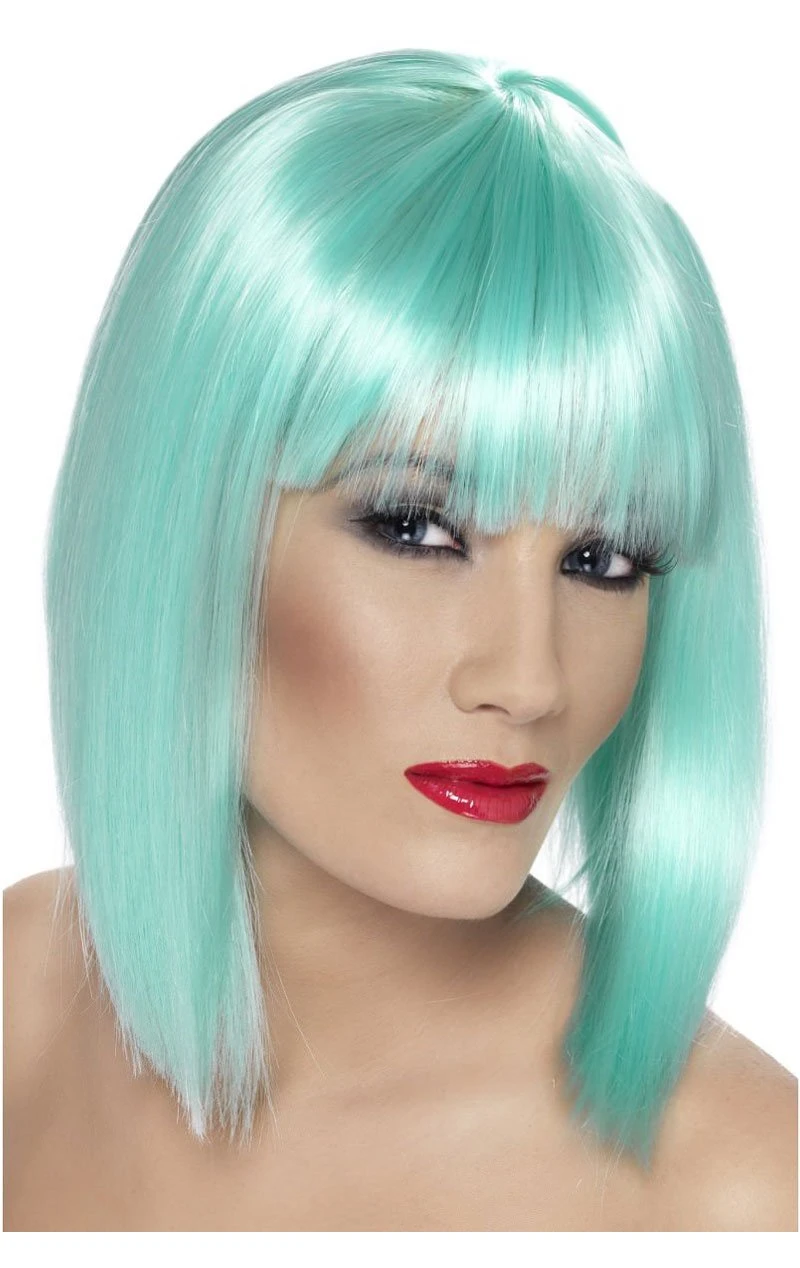 Smiffys Neon Aqua Glam Bob Wig 3 Smiffys Neon Aqua Glam Bob Wig