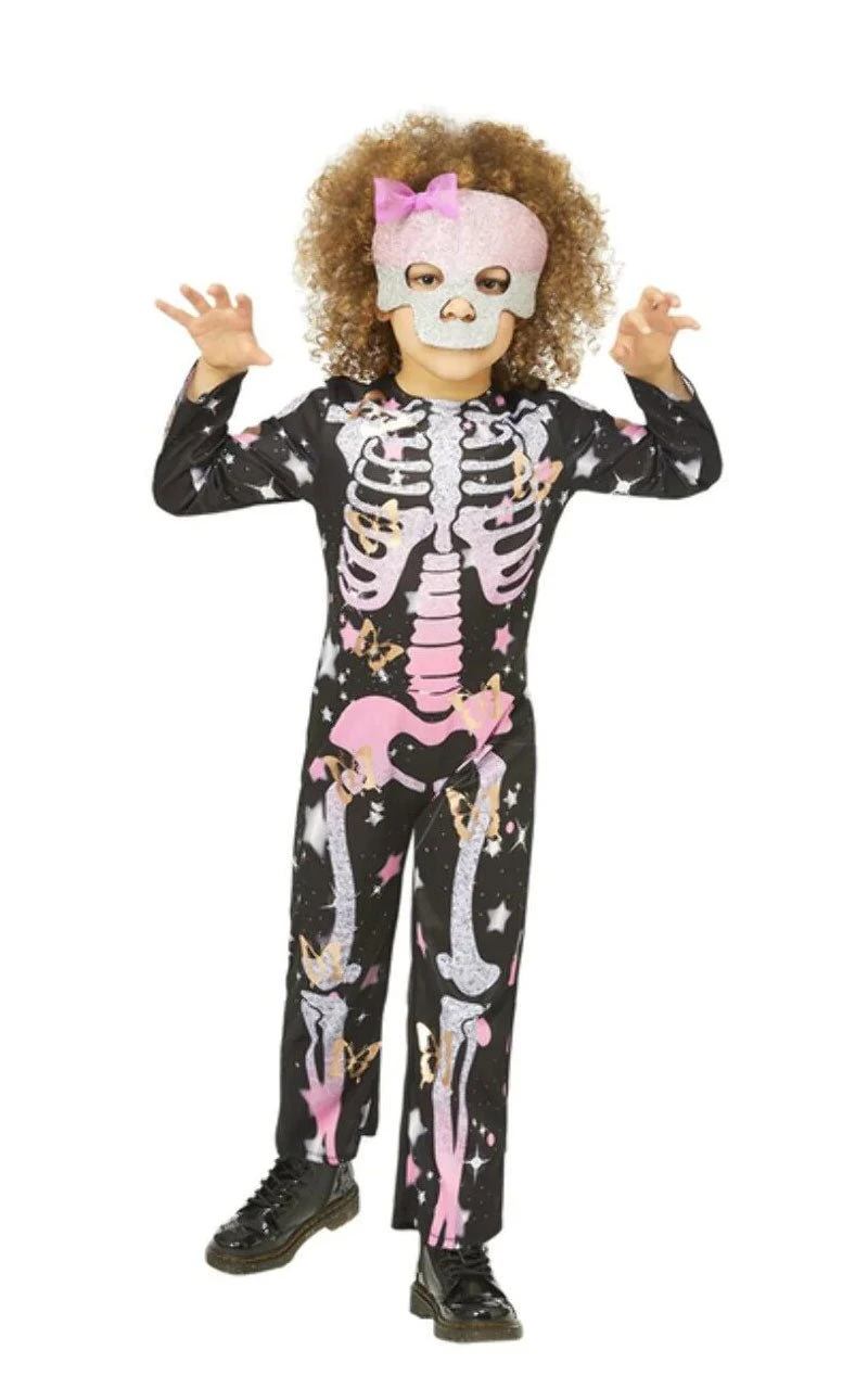 GENERIC Childrens Skeleton Rose Gold Sparkle Costume 3 GENERIC Childrens Skeleton Rose Gold Sparkle Costume
