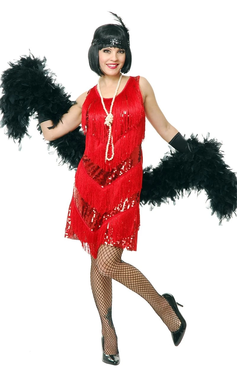Dreamgirl Jazzy Red Flapper Dress Costume 3 Dreamgirl Jazzy Red Flapper Dress Costume