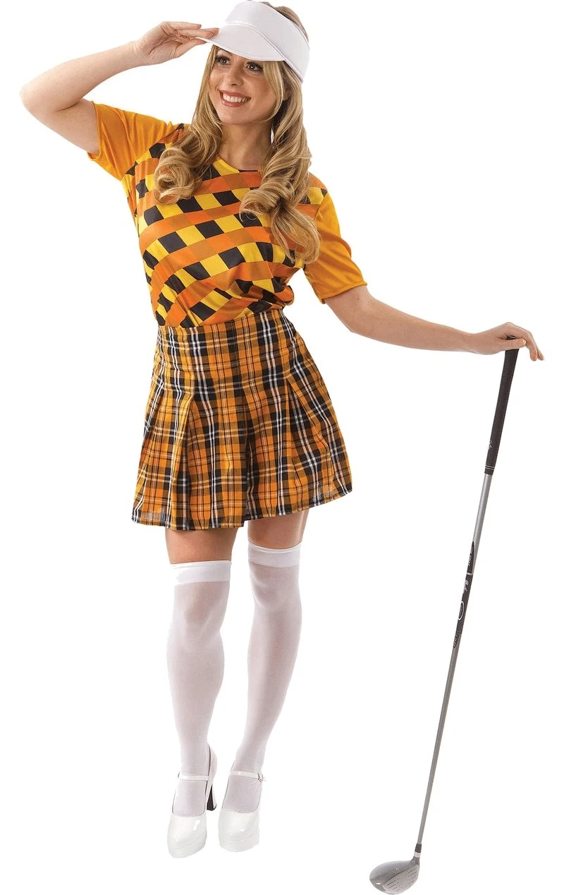 Orange And Black Female Golfer Costume 3 Orange And Black Female Golfer Costume