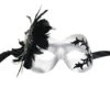 GENERIC Silver Masquerade Facepiece With Black Feather -Masquerade Costumes silver masquerade facepiece with black feather 798804