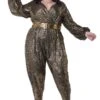 GENERIC Womens Gold Disco Queen Plus Size Costume 2 GENERIC Womens Gold Disco Queen Plus Size Costume -Masquerade Costumes womens gold disco queen plus size costume 866419